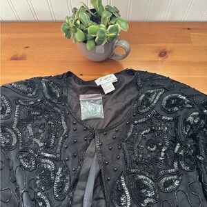JMD New York 100% Silk Beaded Top/Jacket Size 3X New With Tags